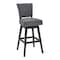 Armen Living Gia 26" Counter Height Swivel Gray Fabric and Espresso Wood Bar Stool LCGIBAESGR26 - alternate 1